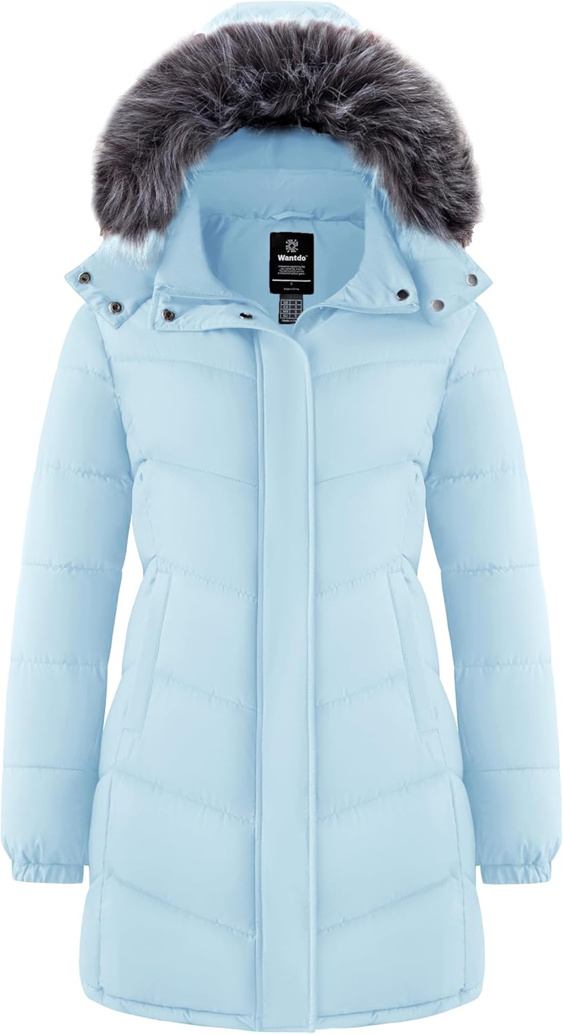 Wantdo Women's Long Hooded Winter Coat for Ultimate Warmth
