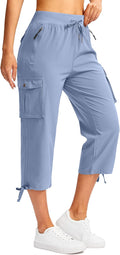 Soothfeel Women's Cargo Capris Pants - Lightweight Quick Dry