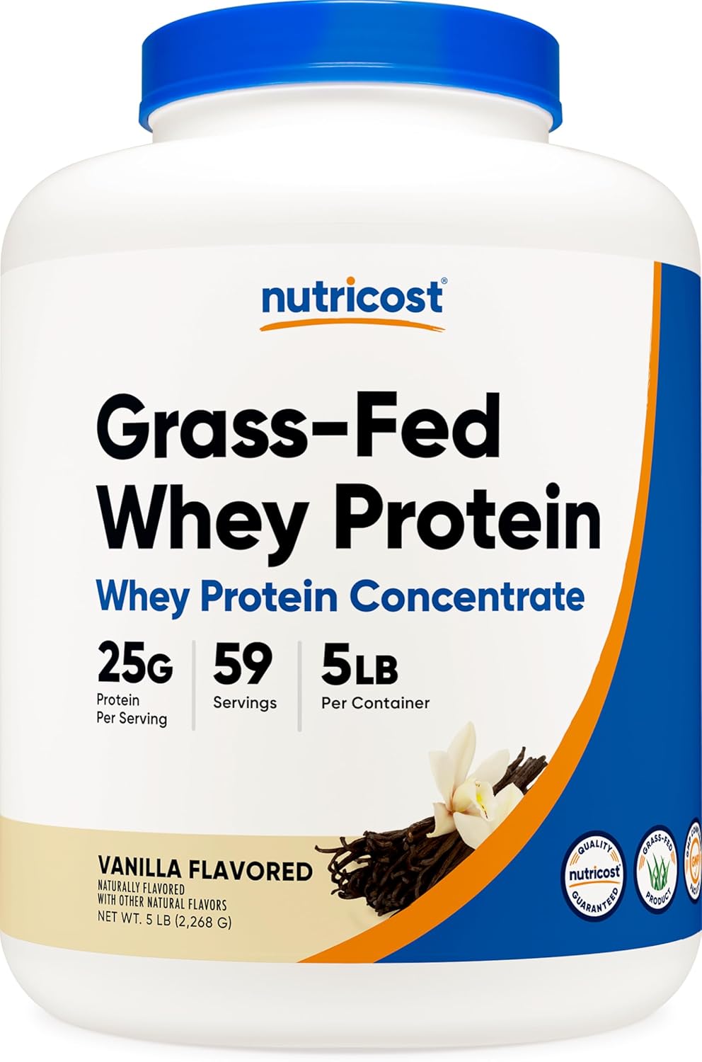 Nutricost Grass-Fed Whey Protein Concentrate - Vanilla Flavor