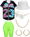 80s 90s Outfit for Women Unisex Hip Hop Costume - Complete Accessory