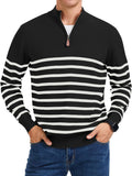iWoo Quarter Zip Sweater for Men Slim Fit Mock Neck - Comfortable