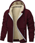 Fleece Sweatshirts Men Casual Sherpa Lined Zip Up Hoodie - Warm