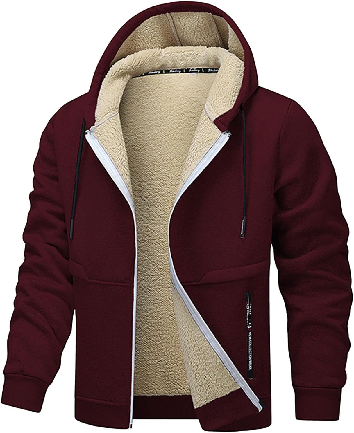 Warm Zip-Up Sherpa Hoodie by Wisgofre