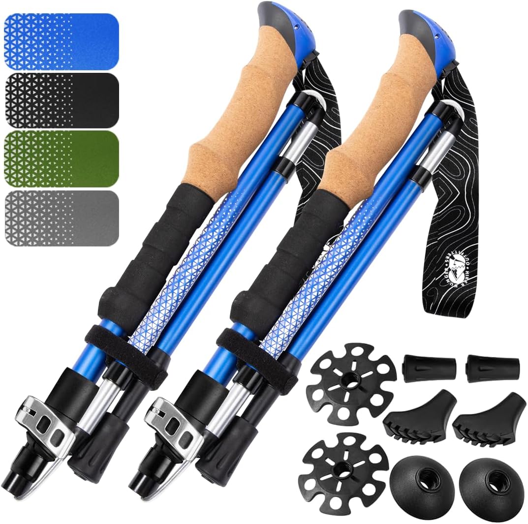 Premium Foldable Hiking Poles - Lightweight Adjustable Trekking Sticks