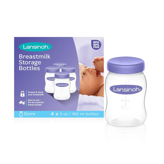 Lansinoh 4-Pack Breastmilk Storage Bottles - Pump with Ease!
