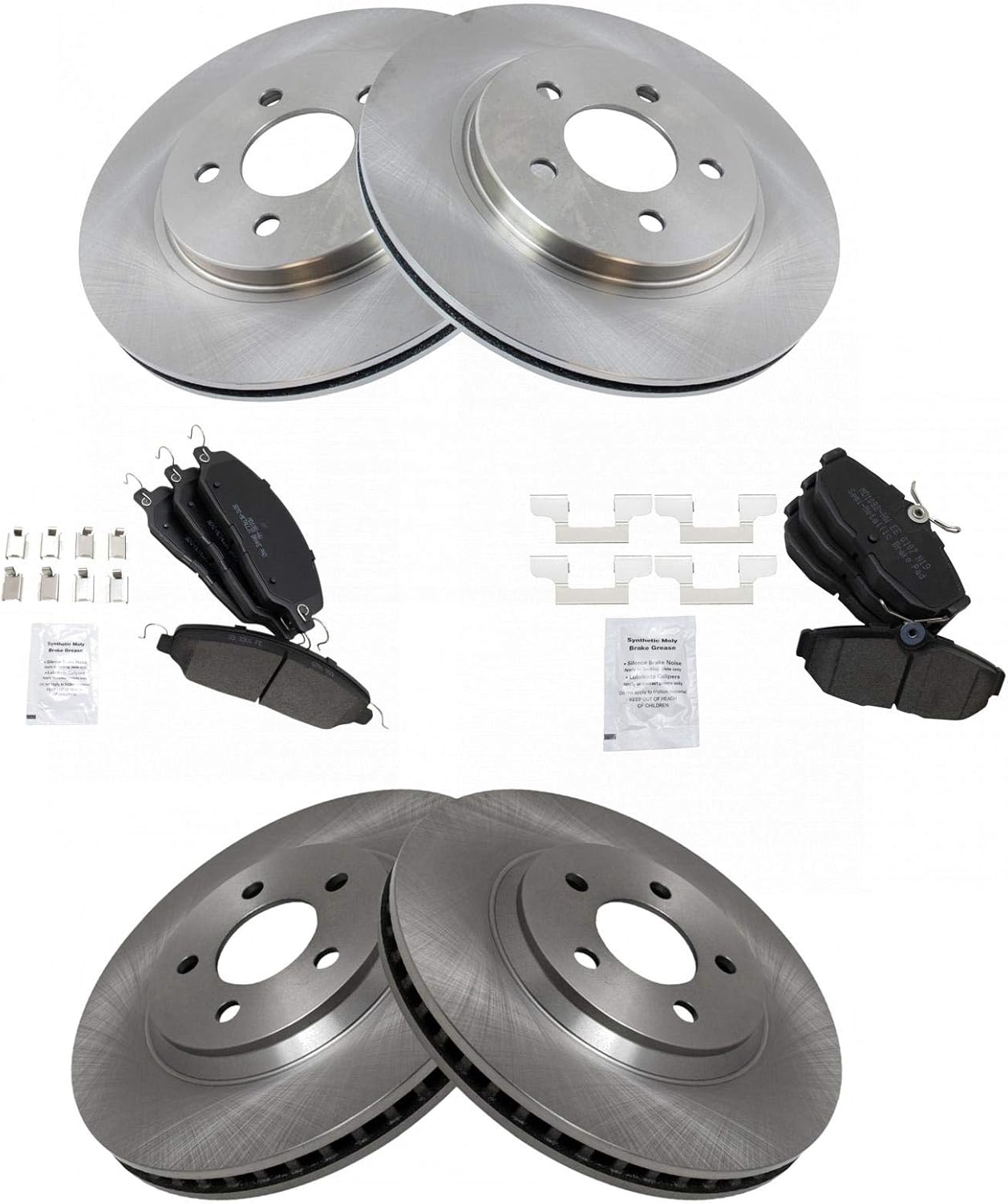 TRQ Front and Rear Brake Pad & Rotor Kit for Ford Mustang