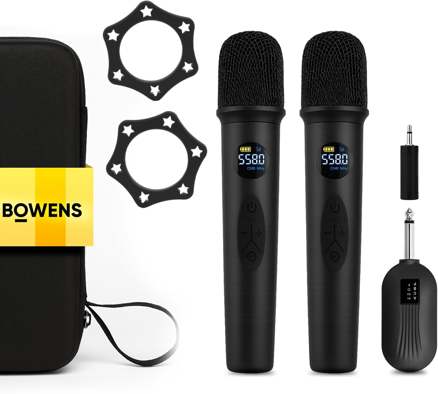 Bowens Wireless Microphones for Karaoke with 2 Mics & Receiver