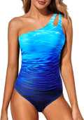 One Shoulder One Piece Swimsuit for Women - Tummy Control, Full avoid