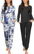 Ekouaer 2 Pack Women's Pajama Set Long Sleeve Top (Style Z998)