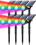 Solar Christmas Spot Lights Outdoor Waterproof Color Changing - 8 Pack