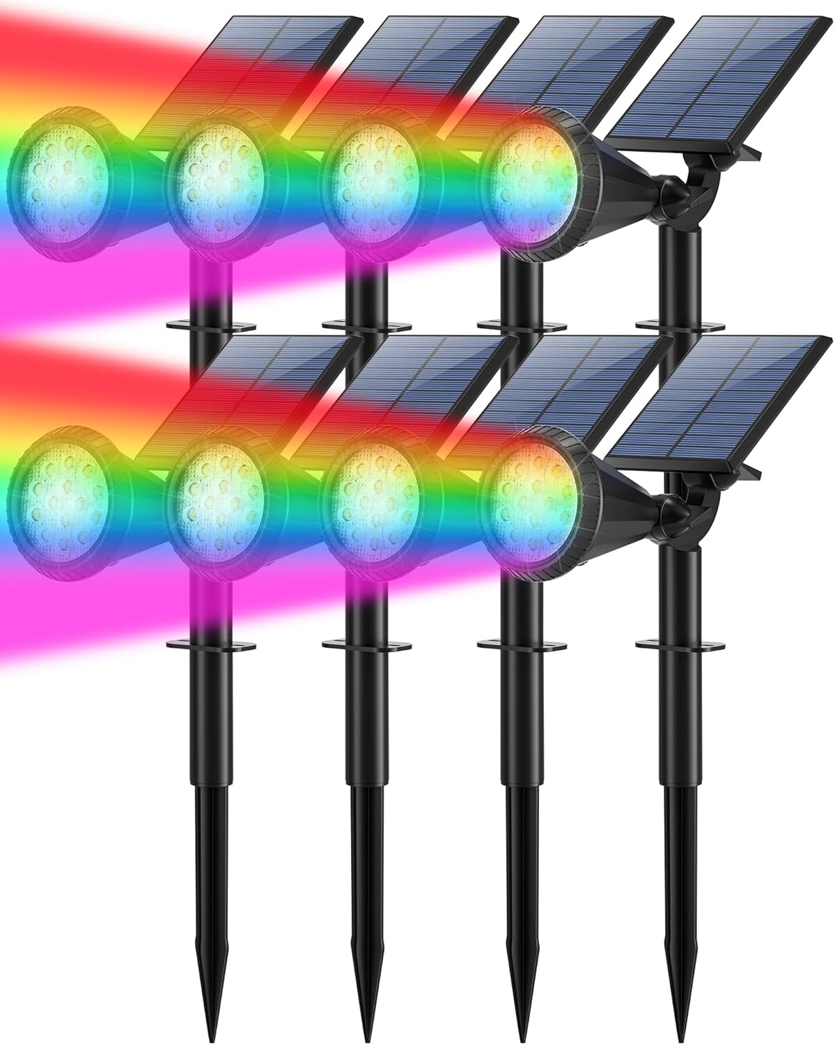 Tadyreal Solar Spotlights: Color Changing, Waterproof, 180 Adjustable - Illuminate Your Outdoor Space!
