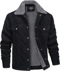 Men's Corduroy Fleece Cargo Jacket - Warm Sherpa Lined Trucker