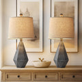 PoKat 20.25ft Rustic Farmhouse Table Lamp Set of 2 - Compact