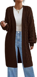 Long Sleeve Open Front Chunky Cardigan Sweater - Cozy Oversized Knit