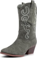 Chic Mid Calf Cowboy Boots for Women Featuring Sturdy Block Heel