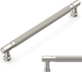 Brushed Satin Nickel Knurled Cabinet Pulls 7.5 in - Modern Grip