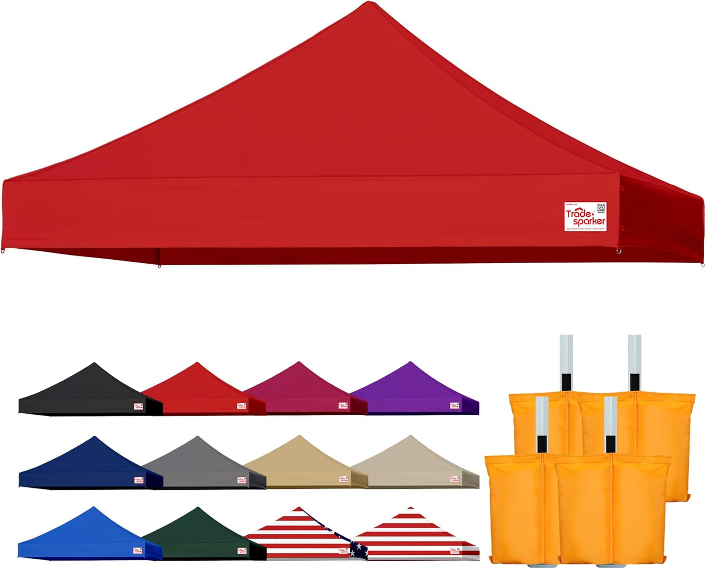 10x10 Commercial Pop Up Canopy Replacement Top for All-Weather Use
