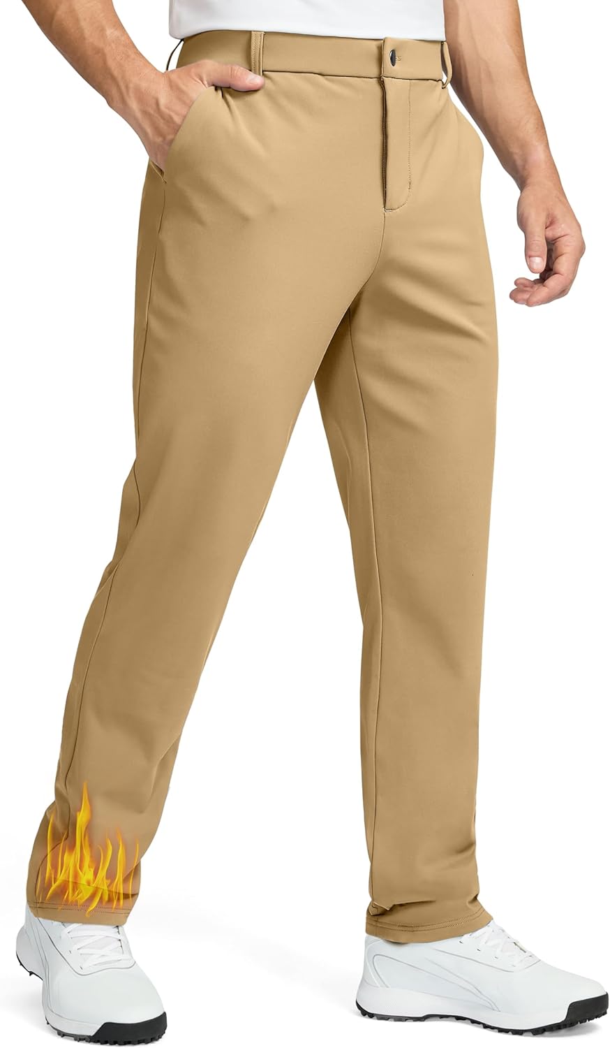 Soothfeel Men's Fleece Lined Pants for Winter Work and Golf