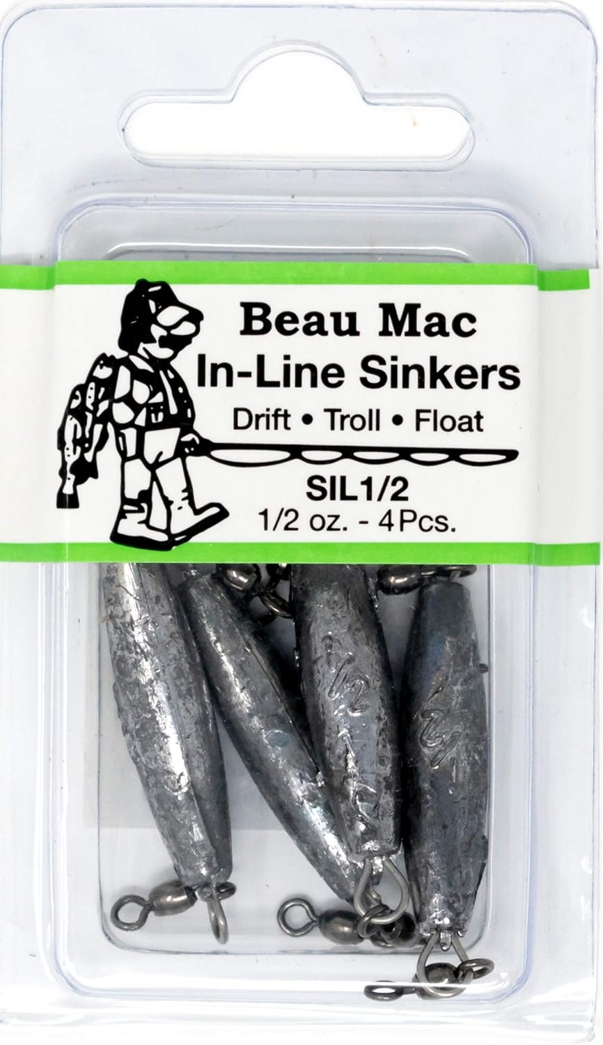 Beau Mac In-Line Sinkers: Streamlined Weight for Smooth Fishing