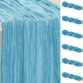 Baby Blue Cheesecloth Table Runner 35x120 in - Rustic Sheer Decor