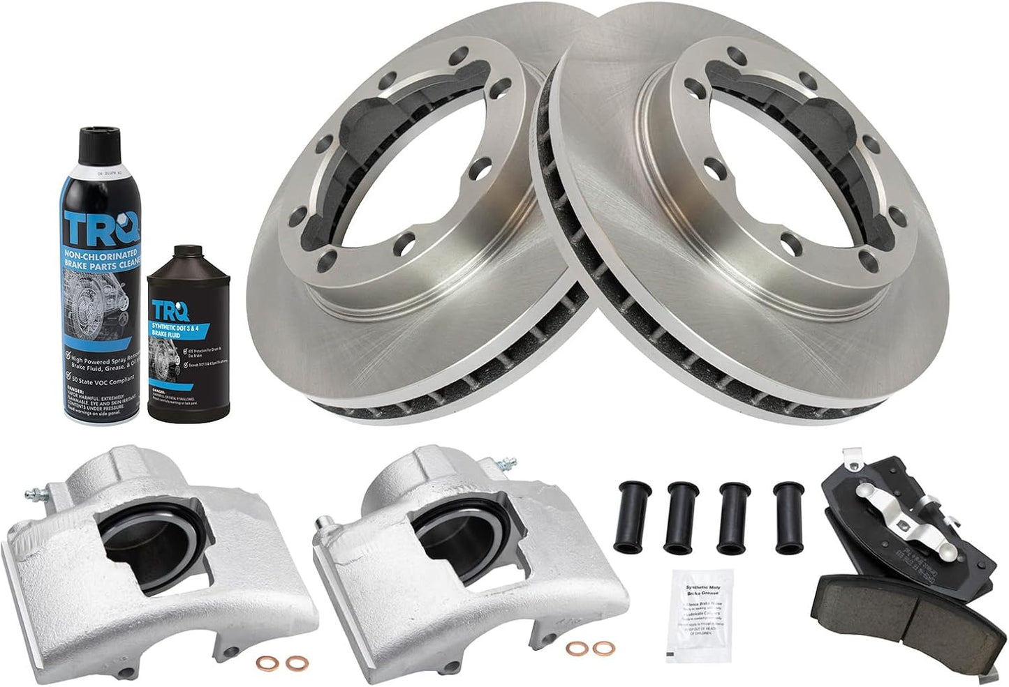TRQ Front Brake Pad & Rotor Kit for Chevrolet and Dodge Trucks