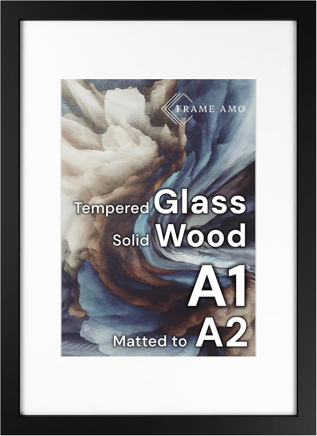 Frame Amo A1 Black Solid Wood Poster Frame 23.4x33.1ft