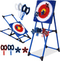 Axe Throwing Bristle Target with 8 Axes Set - Portable 4-in-1 Game
