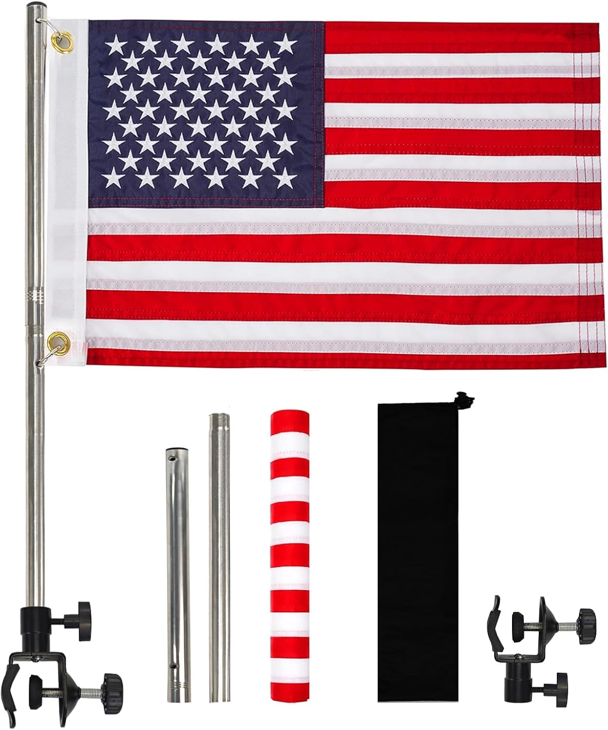 American Boat Flag Pole Kits with Adjustable Holder and Flag