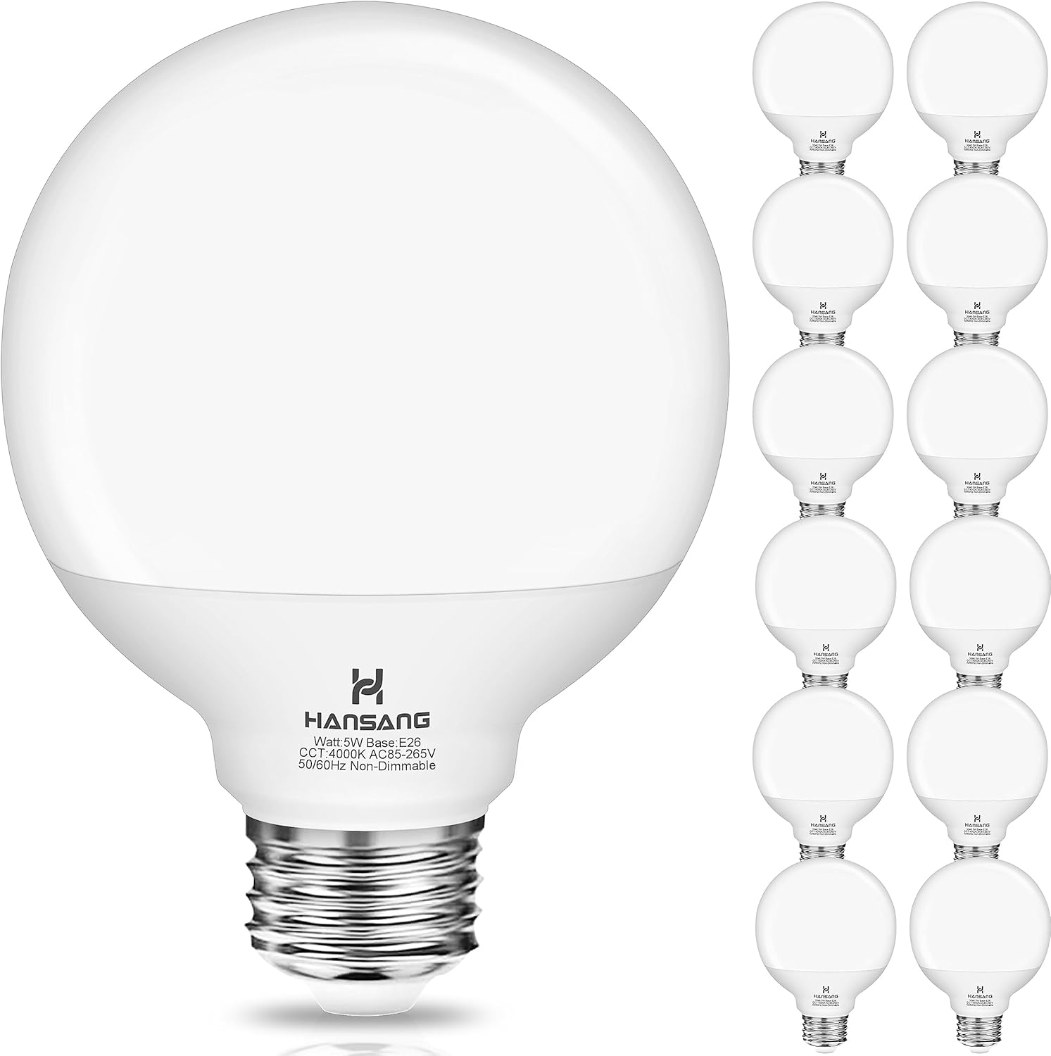 12 Pack Vanity Light Bulbs for Bathroom, 4000K Natural Daylight