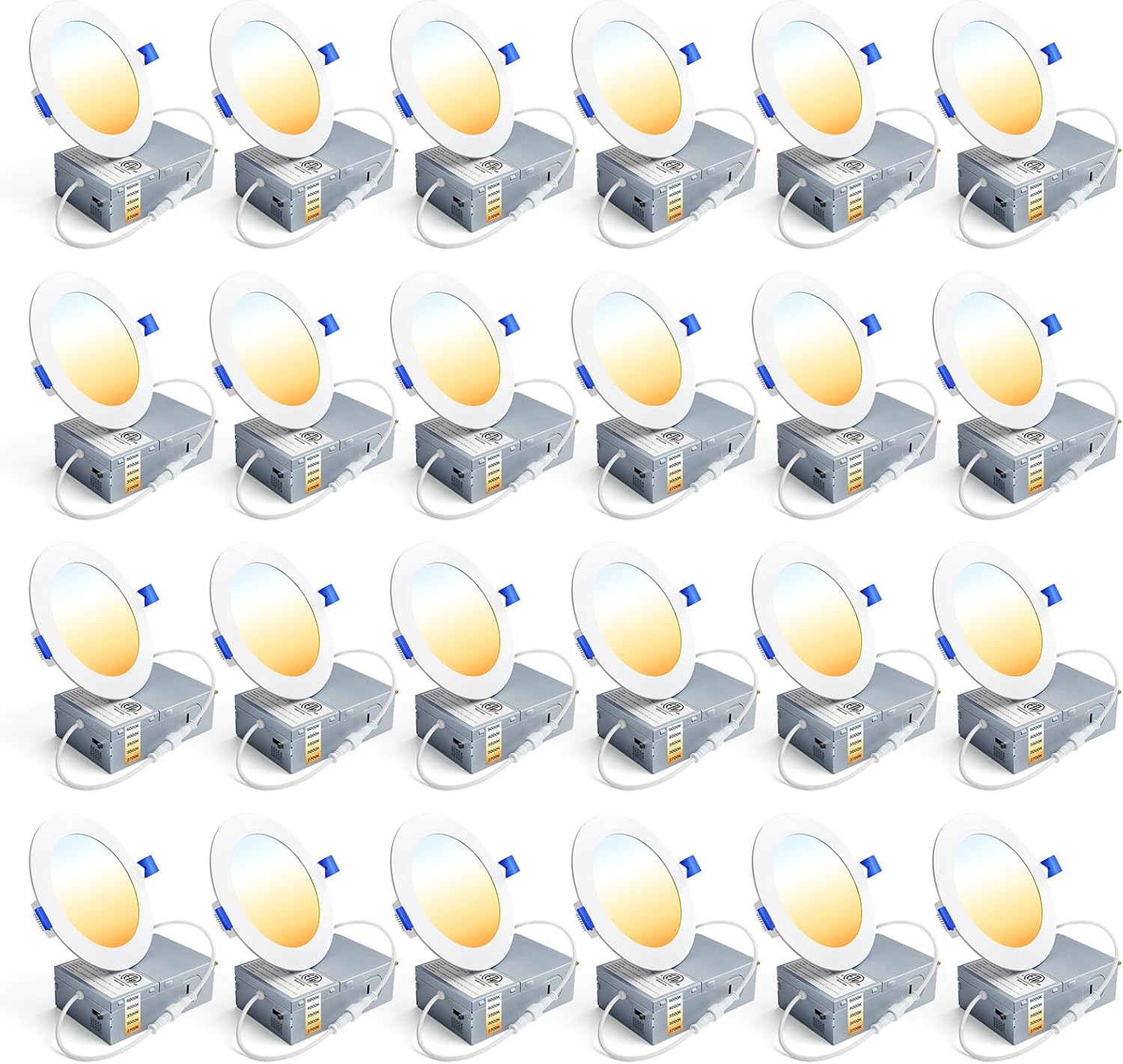 Ensenior 24 Pack 4 Inch LED Recessed Ceiling Light for Home