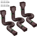 Rain Gutter Downspout Extensions - Extendable 21 to 66 in (3 Pack)