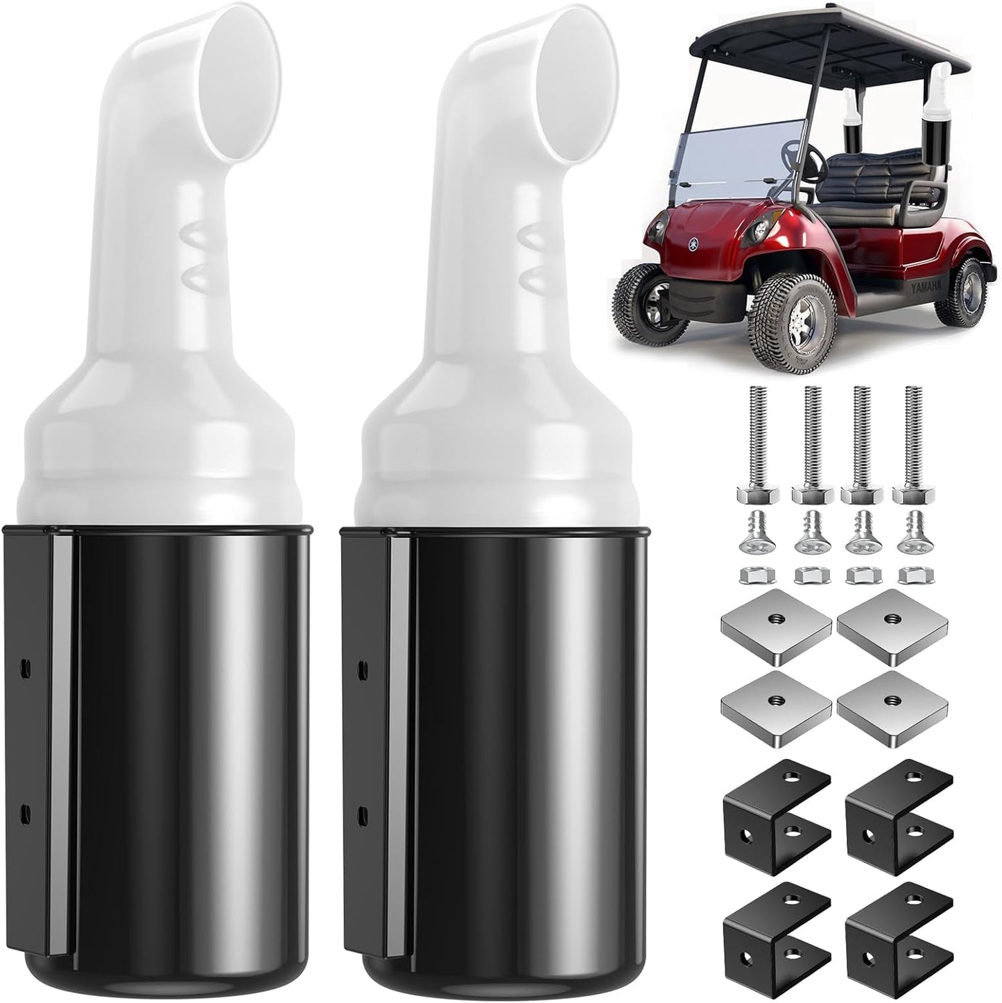 Rattle-Proof Golf Cart Sand Pots, Easy Install, Fits All Models - 2PCS