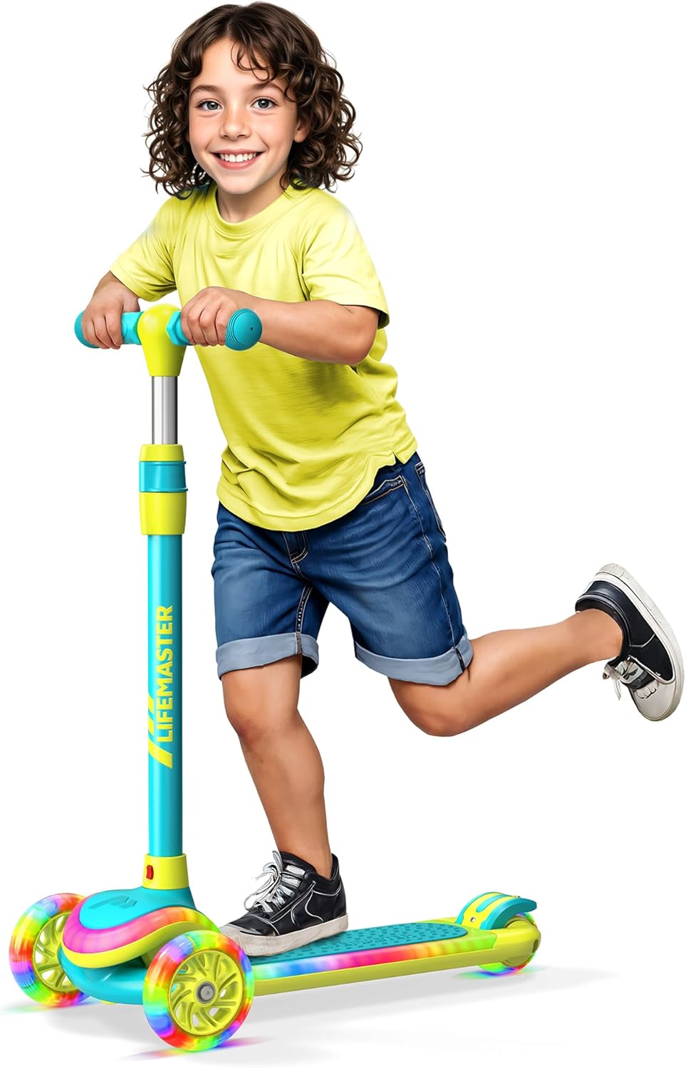 3-Wheel Kids Scooter with Multi-Color Lights for Safe Rides
