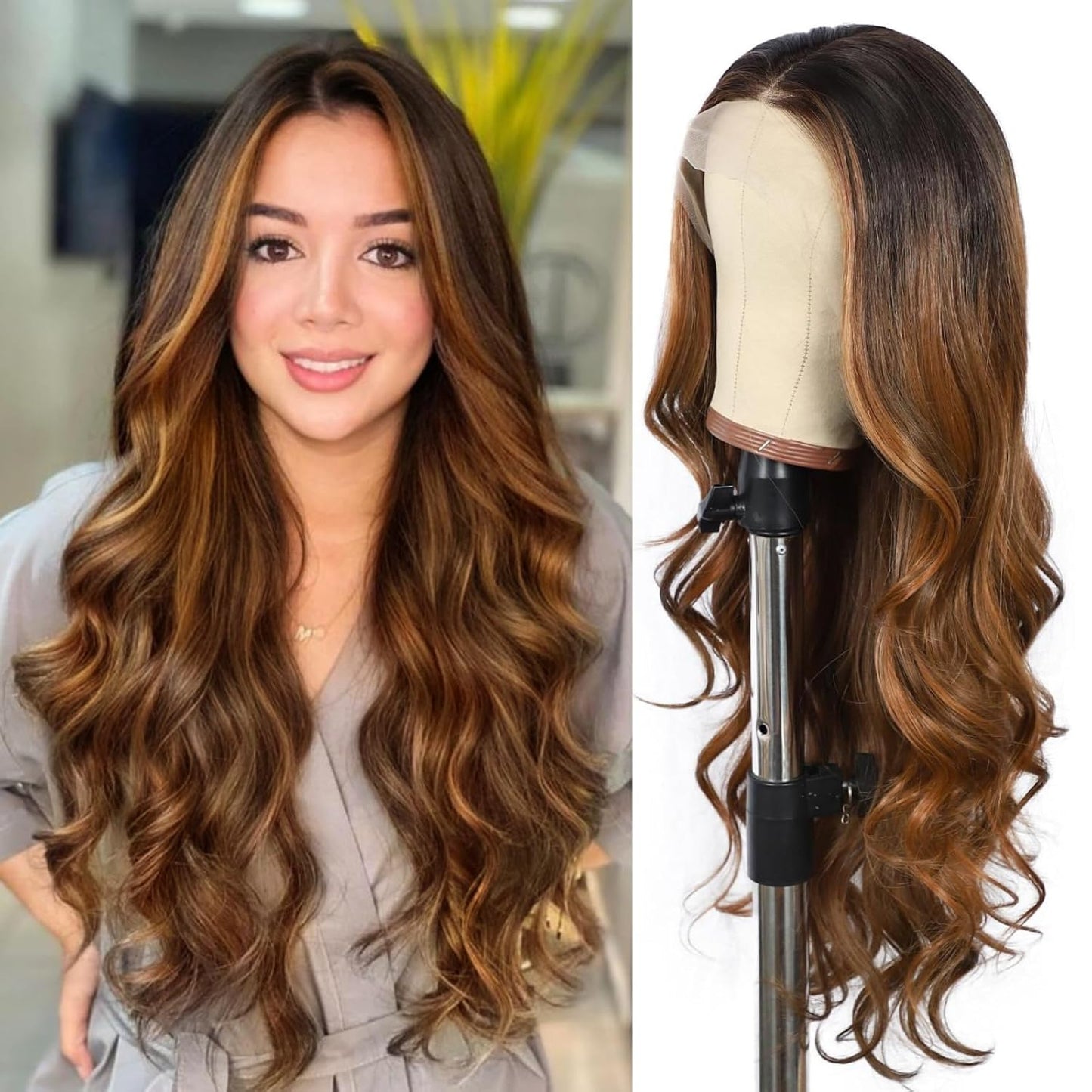 SAPPHIREWIGS 13x4 Lace Front Wig for Women in Bronze Brown
