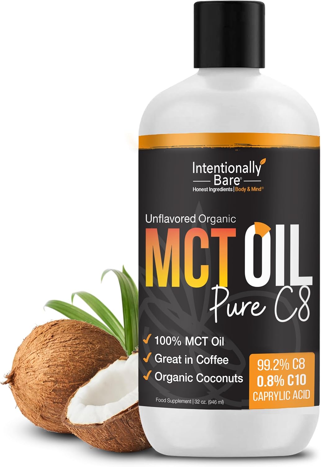 Intentionally Bare Pure C8 MCT Oil for Clean Energy and Focus