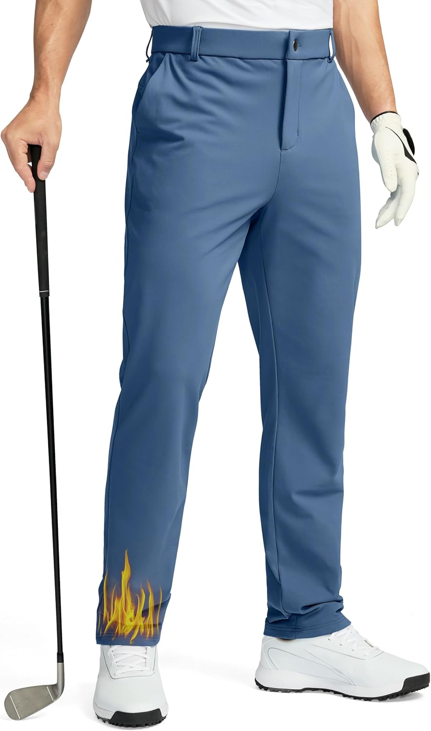 Soothfeel Men's Fleece Lined Pants for Winter Work and Golf