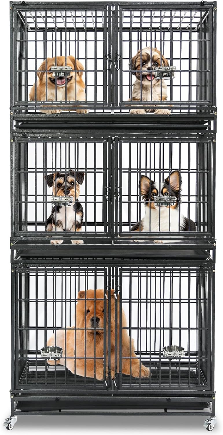 Indestructible 43 Inch Dog Crate for Large Dogs by Homey Pet