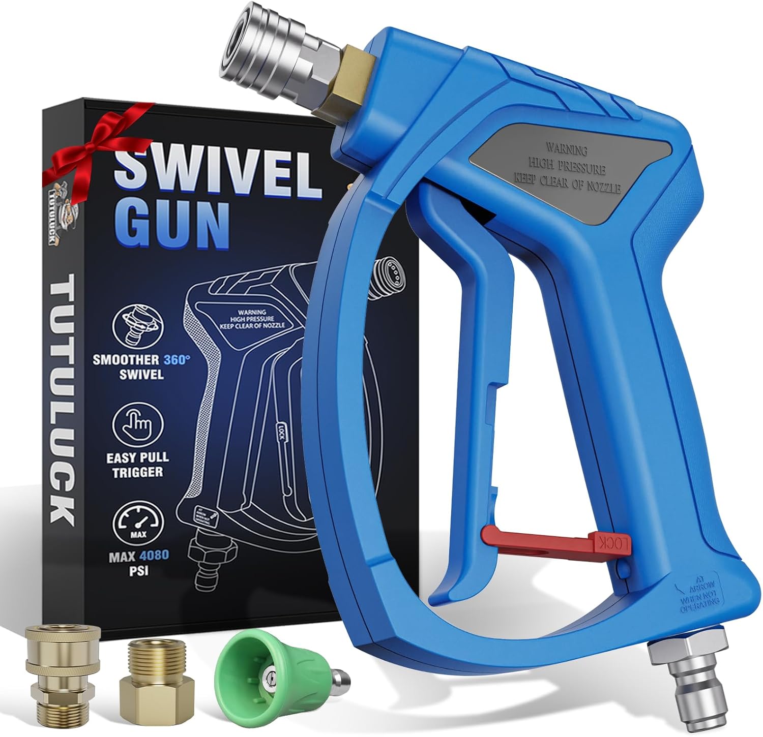 TUTULUCK Pressure Washer Short Gun with 25 Soft Rubber Nozzle