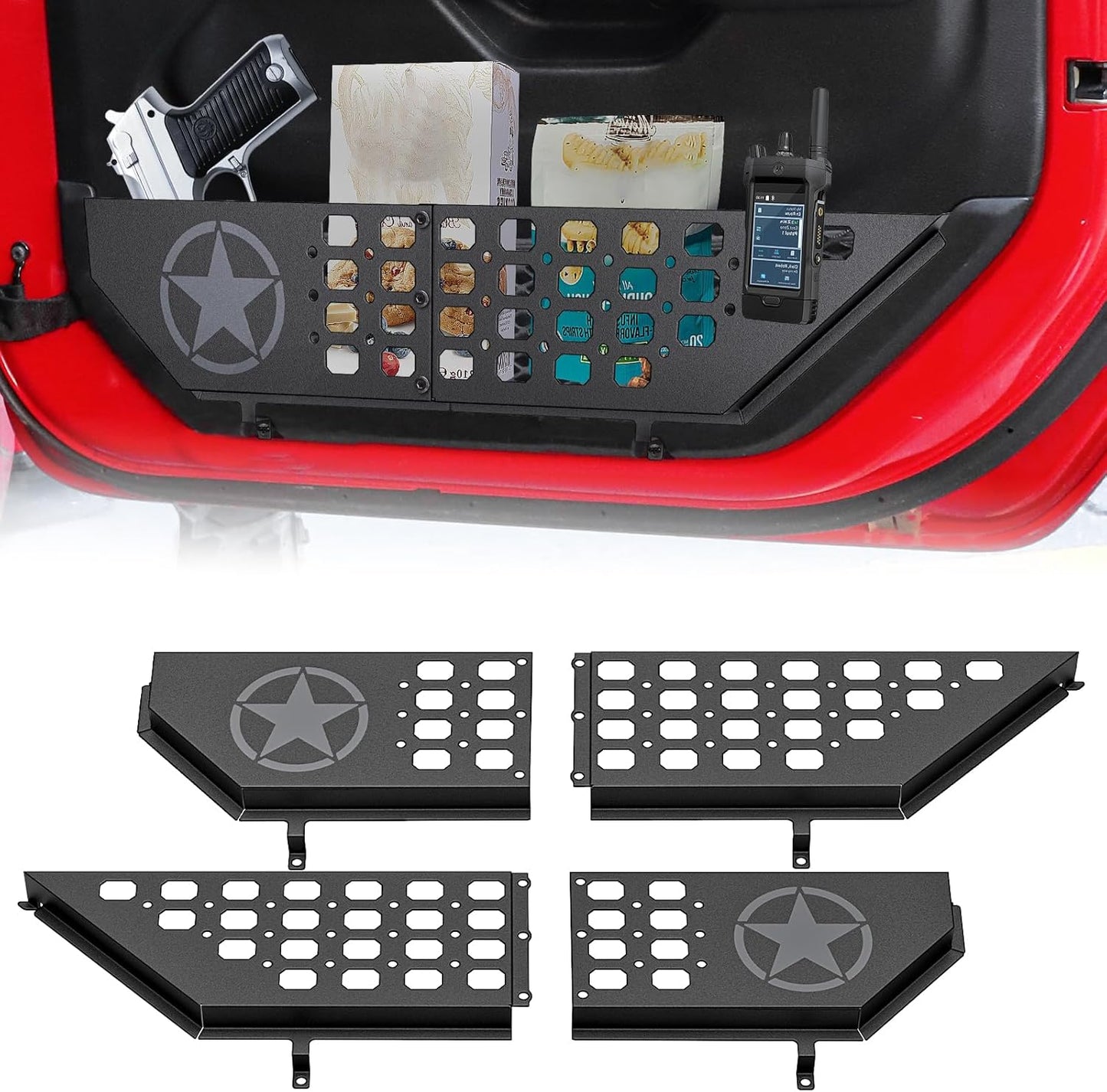 Metal Front Door Storage Pockets for Jeep Wrangler & Gladiator