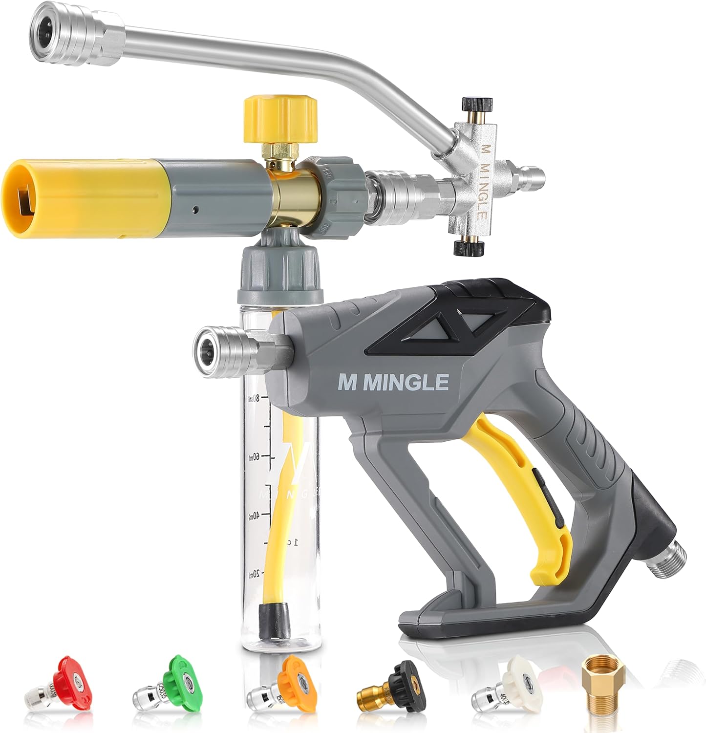 M MINGLE Pressure Washer Gun with Foam Cannon for Efficient Cleaning