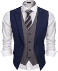 COOFANDY Men's Layered Suit Vest Slim Fit - Formal & Everyday
