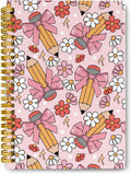 Trendy Coquette Pink Bow Pencil Journaling Notebook - Compact & Cute