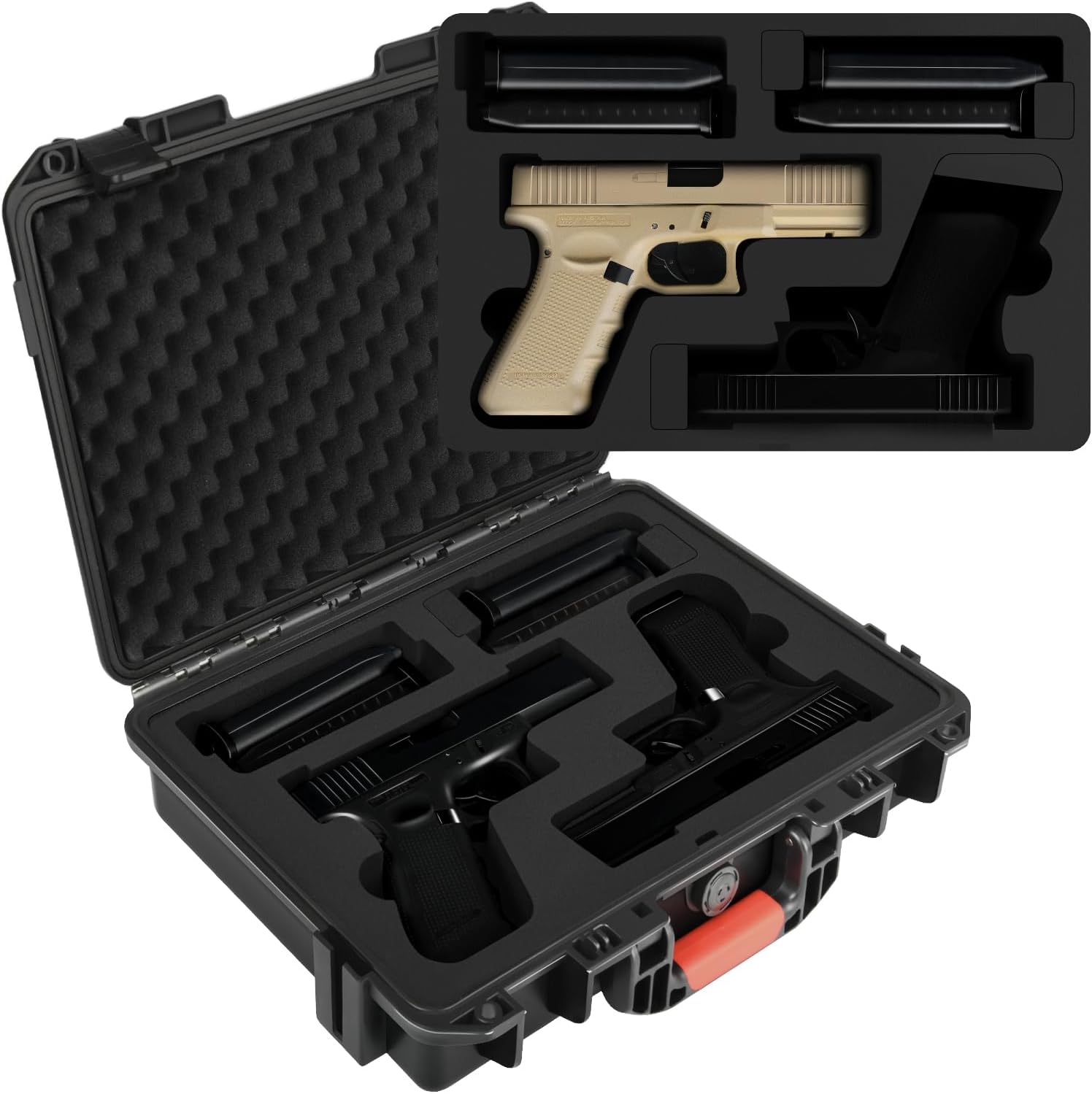 Custom-Fit Pistol Gun Case for Glock Handguns with Foam