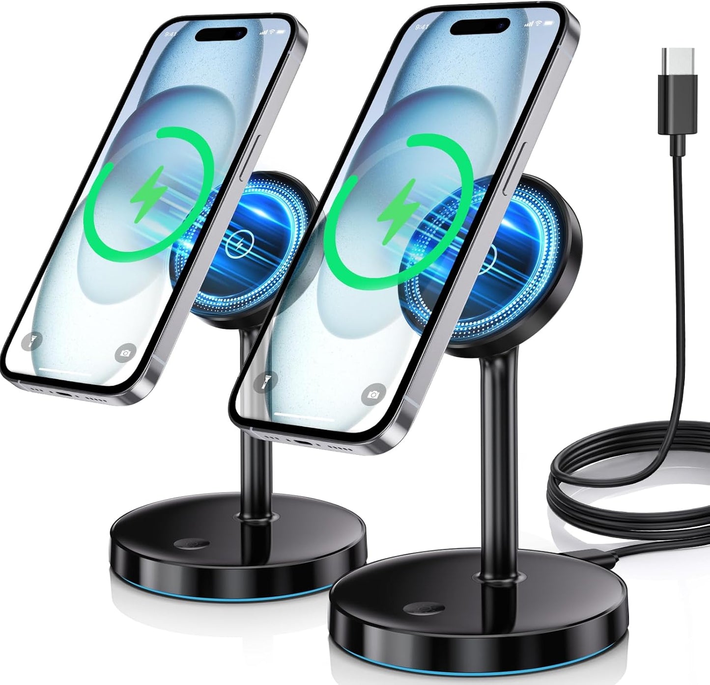 Fast Charge Duo: Mag-Safe 15W Wireless Stand for iPhone & AirPods