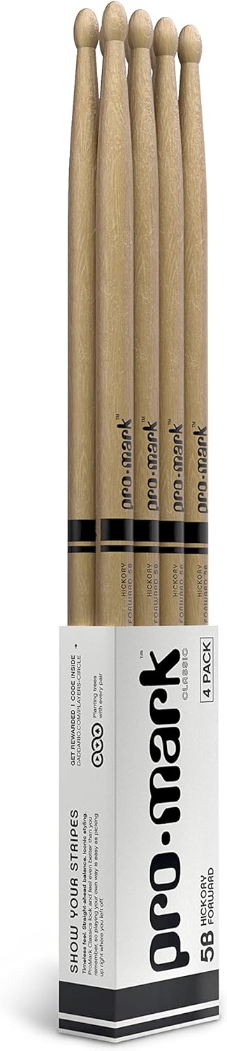 ProMark Classic Forward 5B Hickory Drumsticks with Oval Tips