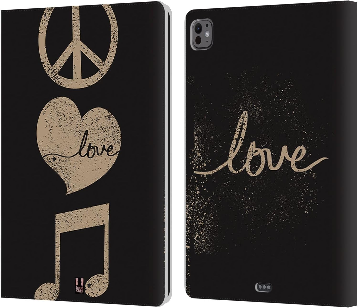 Peace and Love Music Leather Wallet Case for iPad Pro 13 M4 2024