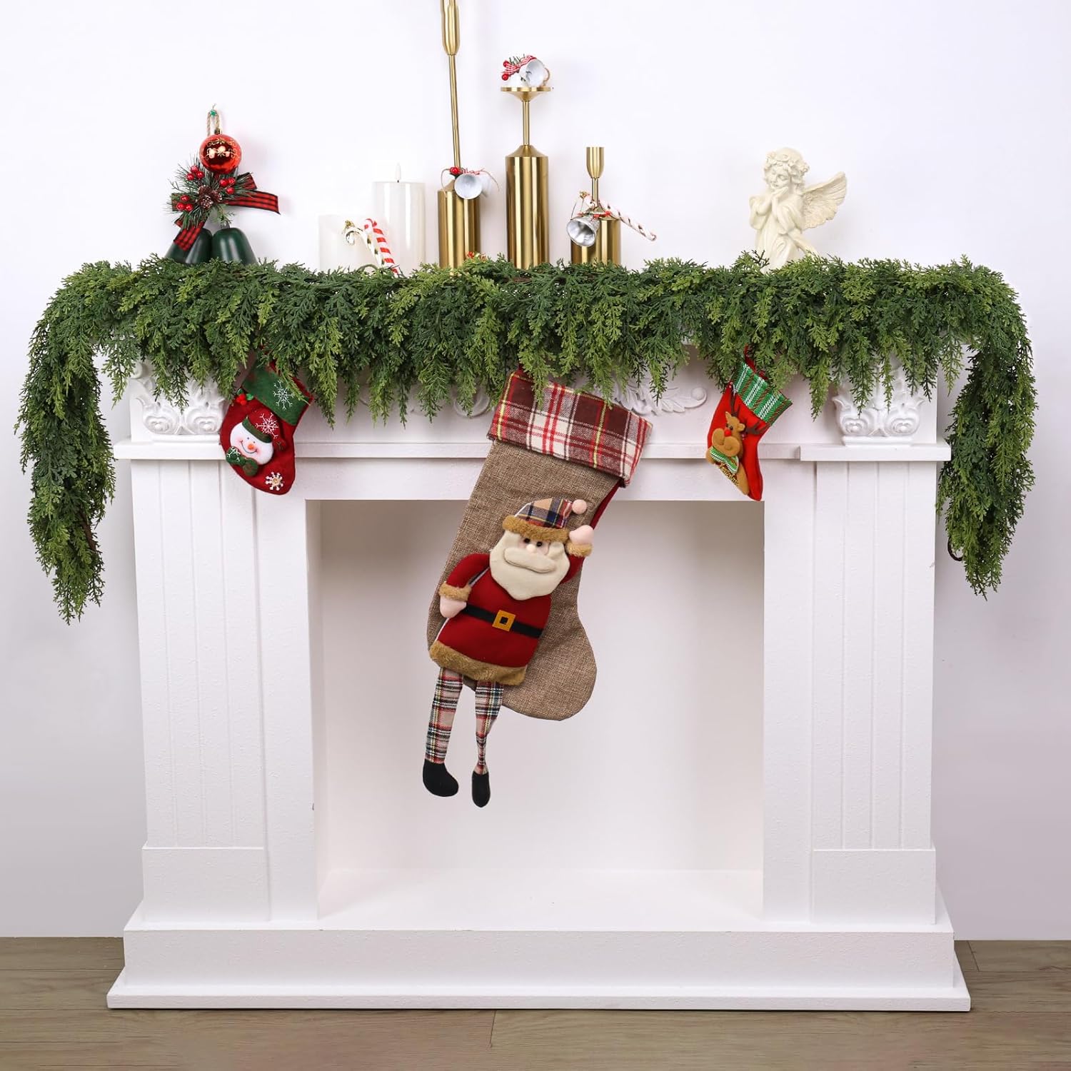 6FT Christmas Cedar Garland for Indoor and Outdoor Decoration
