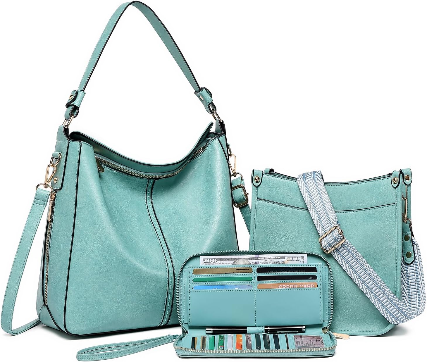 Purses for Women 3PCS Set - Large Leather Crossbody Bags