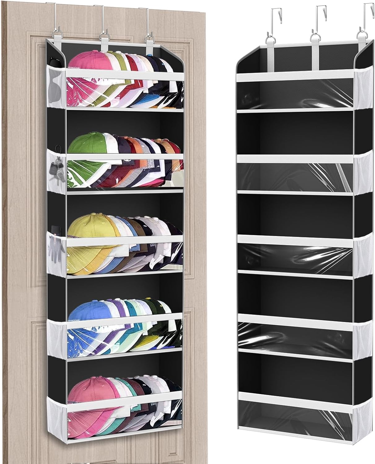 Over the Door Hat Organizer for Baseball Caps - 60 Hats Capacity