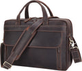 Masa Kawa Leather Briefcase 15.6in and 17in Laptop - Durable, Classic